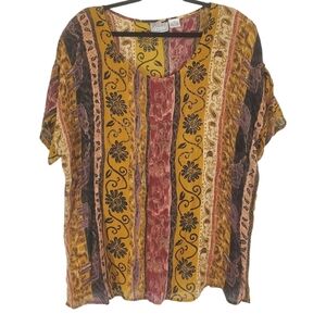 ELEPHANT Print Woman's Top Size 3X